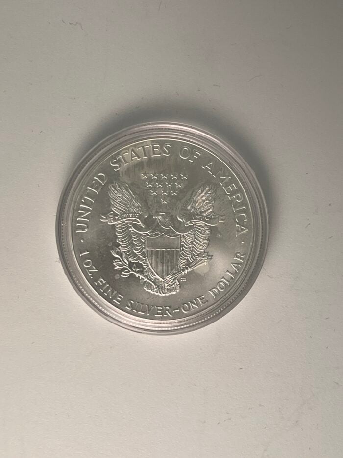 2001 American Silver Eagle in capsule  .50 Over Spot - Image 2