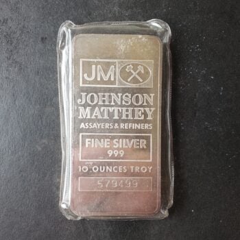 Johnson Matthey 10oz Silver Bar in Plastic