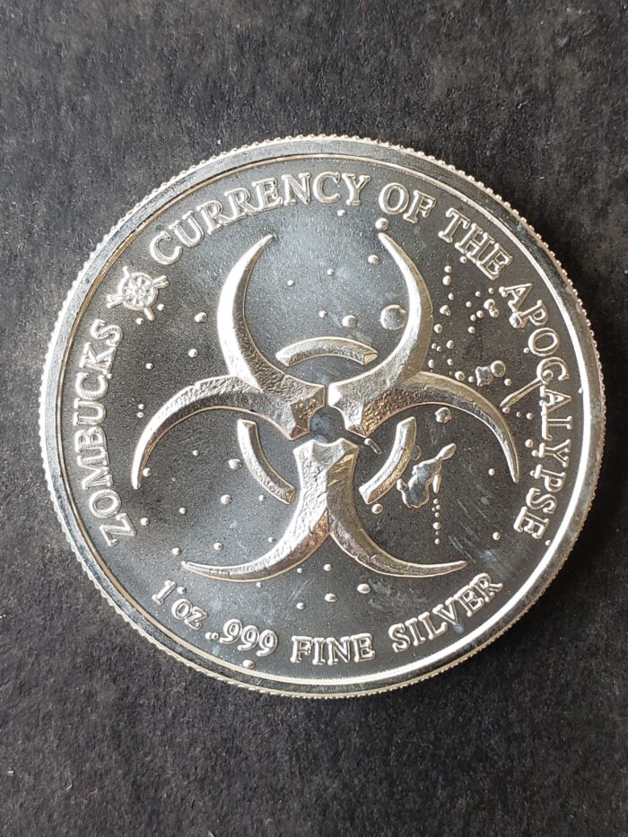 2019 Z50 Zombucks 1oz Silver Starving Liberty Round - Image 2