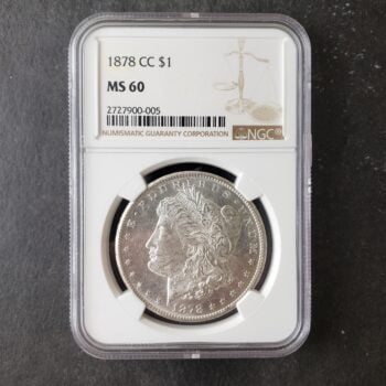 1878 CC $1 Morgan Silver Dollar NGC MS60