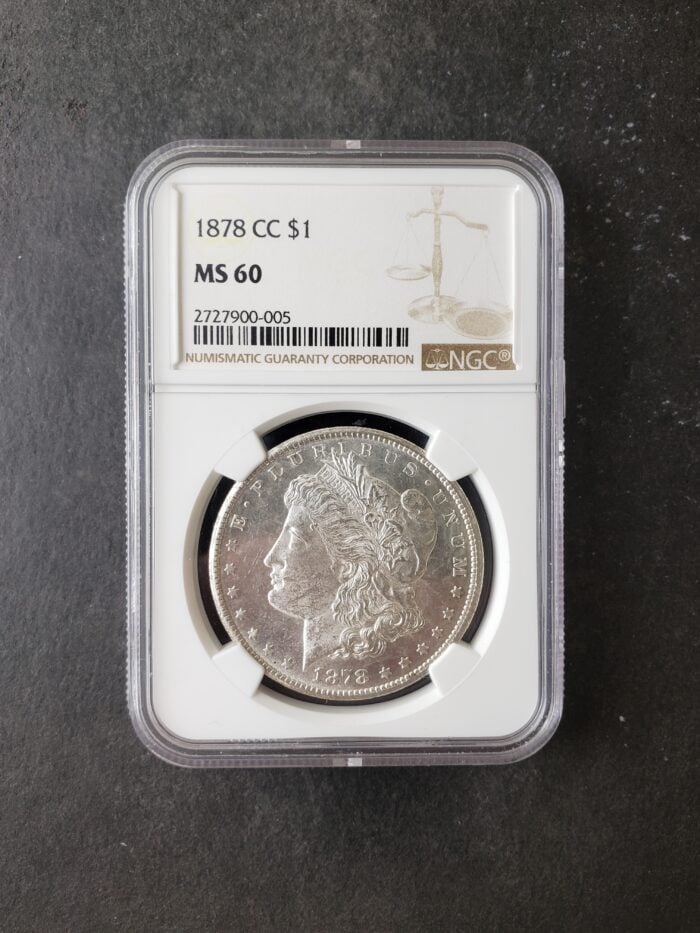 1878 CC $1 Morgan Silver Dollar NGC MS60