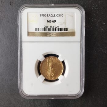 1986 $10 1/4oz Gold American Eagle NGC MS69