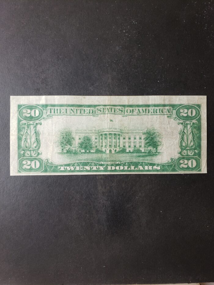1929 $20 The Colonial-American National Bank of Roanoke VA National Currency Note - Image 2