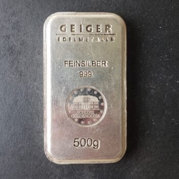 Geiger 500 gram Silver Bar at $1/oz over Spot