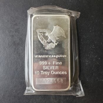 Engelhard 10oz Silver Eagle Bar in Plastic