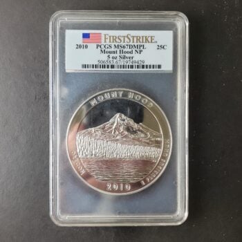 2010 25c Mount Hood National Park 5oz Silver Quarter Dollar PCGS MS67 DMPL