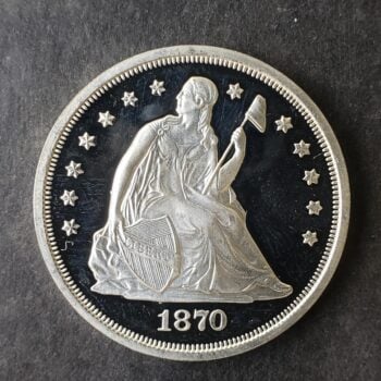 1oz Silver Round Fashioned as an 1870 S Silver Dollar