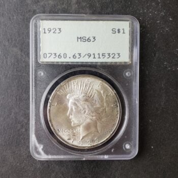 1923 $1 Peace Silver Dollar PCGS MS63
