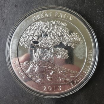 2013 25c Great Basin National Park 5oz Silver Quarter Dollar in Capsule