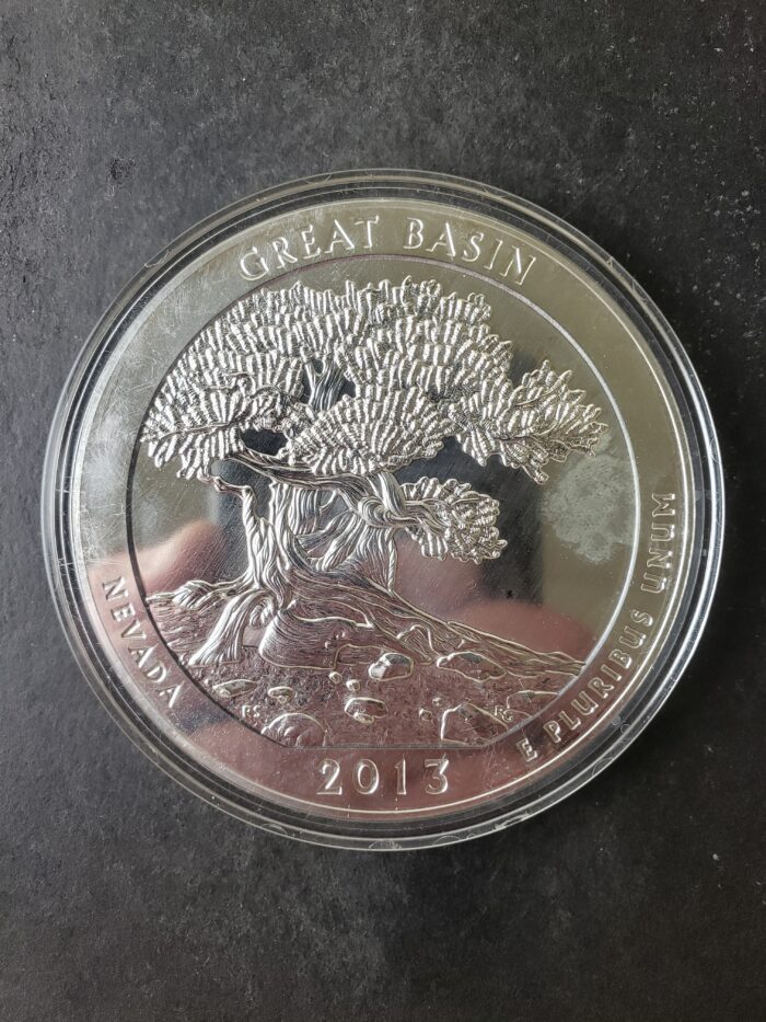 2013 25c Great Basin National Park 5oz Silver Quarter Dollar in Capsule