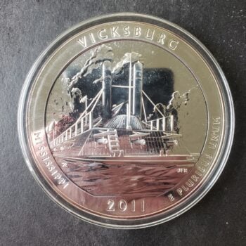 2011 25c Vicksburg National Military Park 5oz Silver Quarter Dollar in Capsule