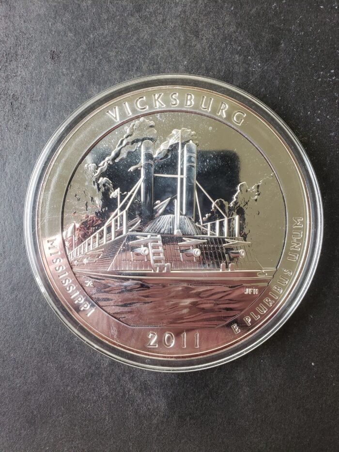 2011 25c Vicksburg National Military Park 5oz Silver Quarter Dollar in Capsule