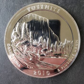 2010 25c Yosemite National Park 5oz Silver Quarter Dollar