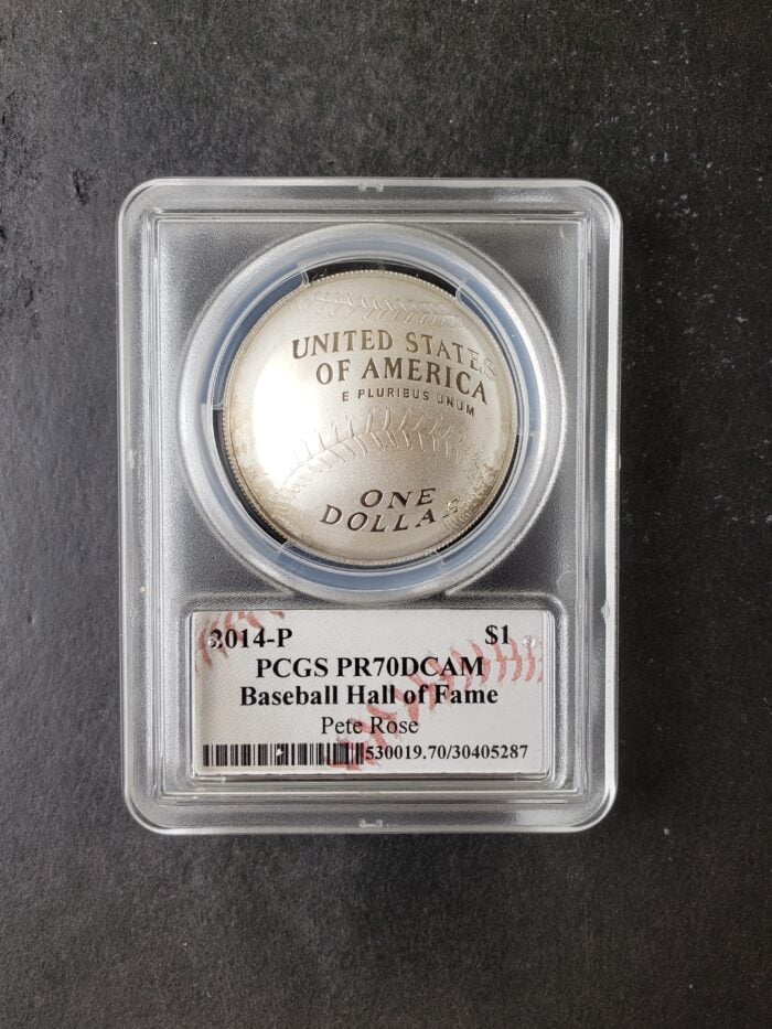 2014 P Proof $1 Baseball Hall of Fame Silver Dollar Pete Rose PCGS PR70 DCAM