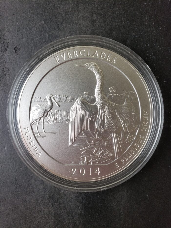 2014 P 25c Everglades National Park 5oz Silver Quarter Dollar