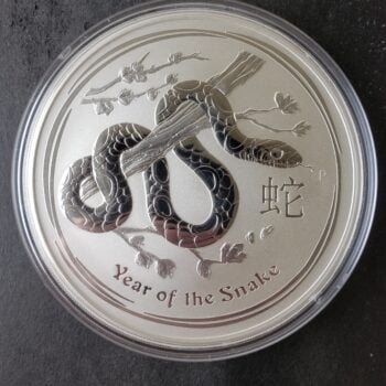 2013 P Australia $10 10oz Silver Year of the Snake Coin in Capsule