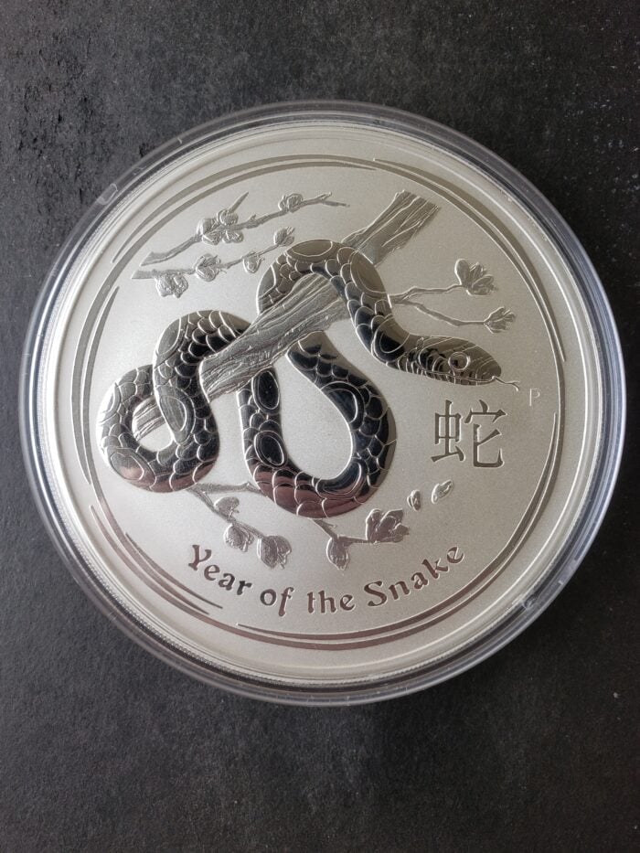 2013 P Australia $10 10oz Silver Year of the Snake Coin in Capsule