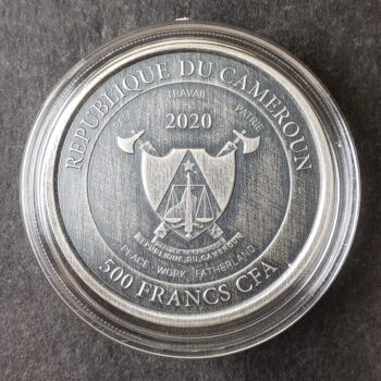 2020 Cameroon 500 Francs CFA 1oz Silver Mandrill Coin in Capsule