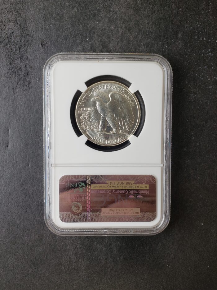 1942 D 50c Walking Liberty Silver Half Dollar NGC MS64 - Image 2