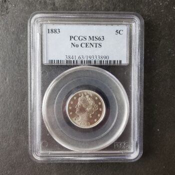 1883 5c Liberty Head V Nickel No CENTS PCGS MS63