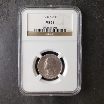 1932 S 25c Washington Silver Quarter Dollar NGC MS61