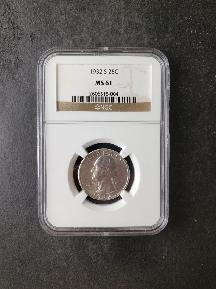 1932 S 25c Washington Silver Quarter Dollar NGC MS61