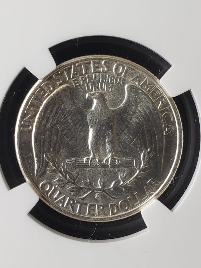 1932 S 25c Washington Silver Quarter Dollar NGC MS61 - Image 3