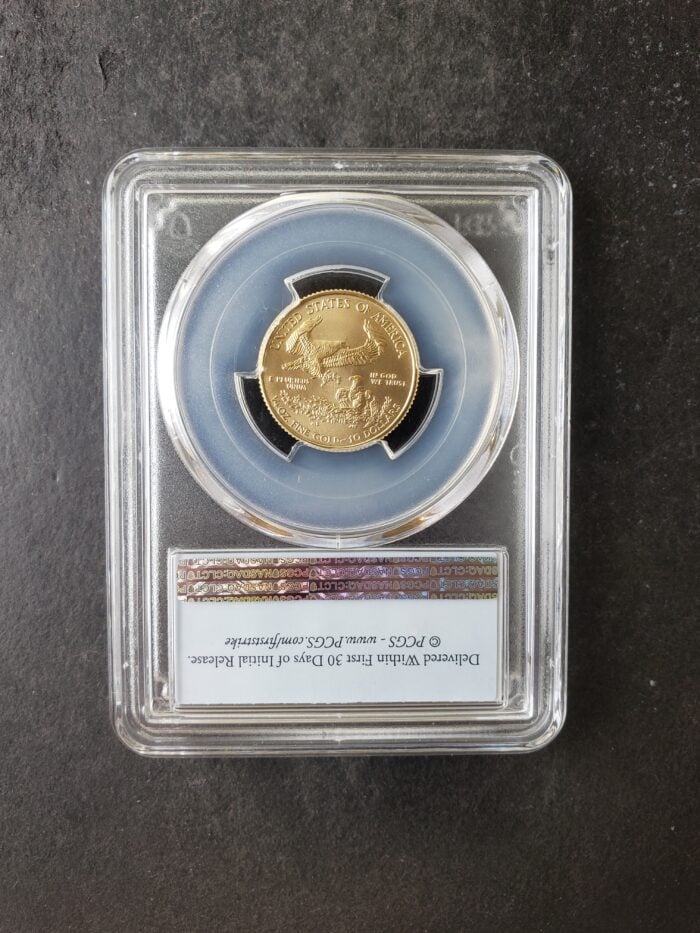 2021 $10 1/4oz Gold American Eagle Type 1 PCGS MS70 - Image 2