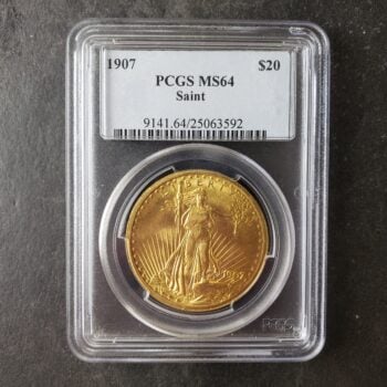 1907 $20 St. Gaudens Gold Double Eagle PCGS MS64