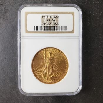1915 S $20 St. Gaudens Gold Double Eagle NGC MS64