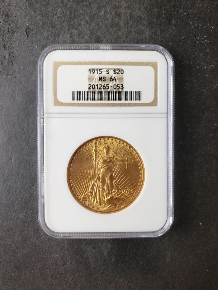 1915 S $20 St. Gaudens Gold Double Eagle NGC MS64