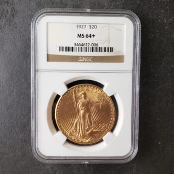 1927 $20 St. Gaudens Gold Double Eagle NGC MS64+