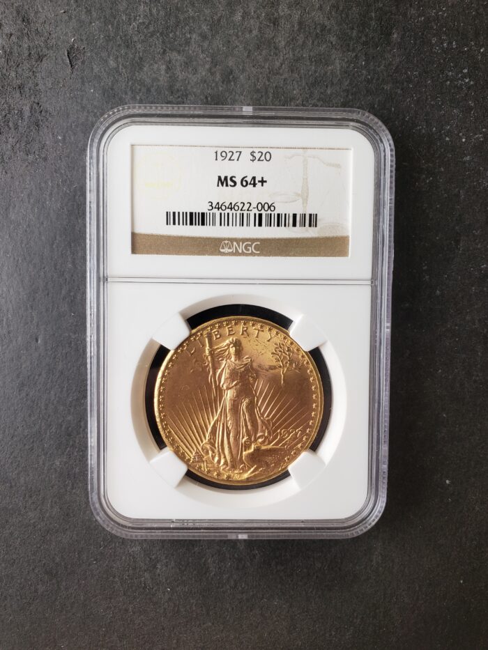 1927 $20 St. Gaudens Gold Double Eagle NGC MS64+