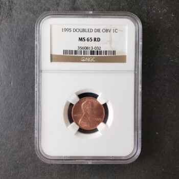 1995 1c Lincoln Memorial Cent Doubled Die Obverse NGC MS65 RD