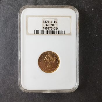 1878 S $5 Liberty Head Gold Half Eagle NGC AU50