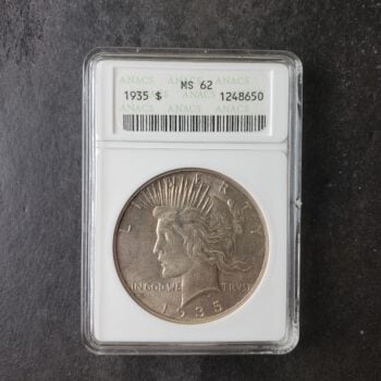 1935 $1 Peace Silver Dollar ANACS MS62