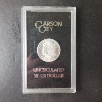 1881 CC $1 Morgan Silver Dollar in a GSA Uncirculated Holder