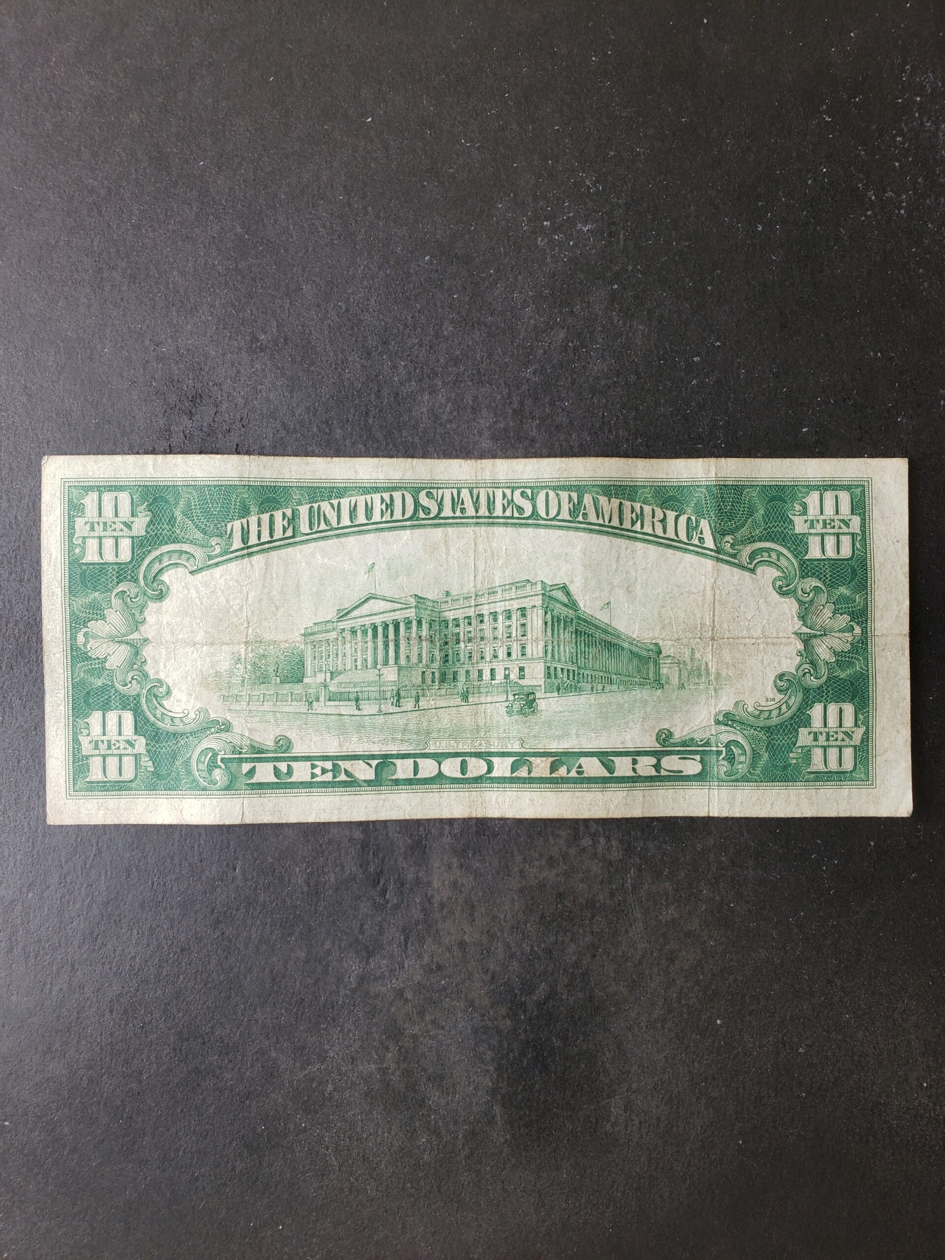 1928 $10 Yellow Seal Gold Certificate - Image 2