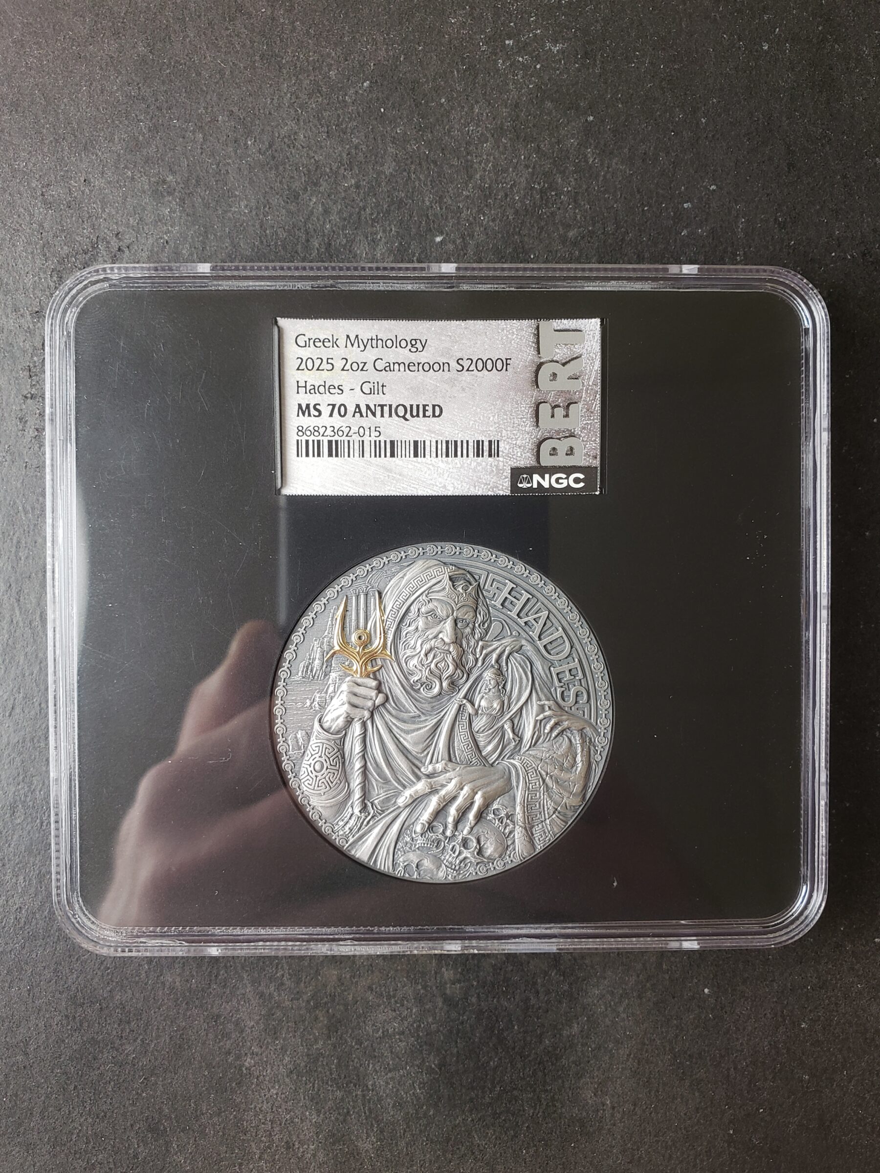 2025 Cameroon Antiqued 2000 Francs CFA 2oz Silver Hades Coin NGC