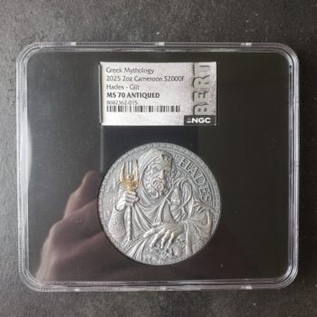 2025 Cameroon Antiqued 2000 Francs CFA 2oz Silver Hades Coin NGC MS70