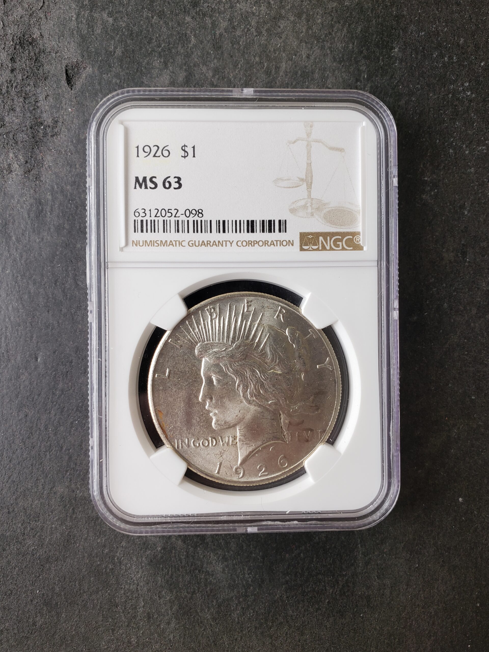 1926 $1 Peace Silver Dollar NGC MS63