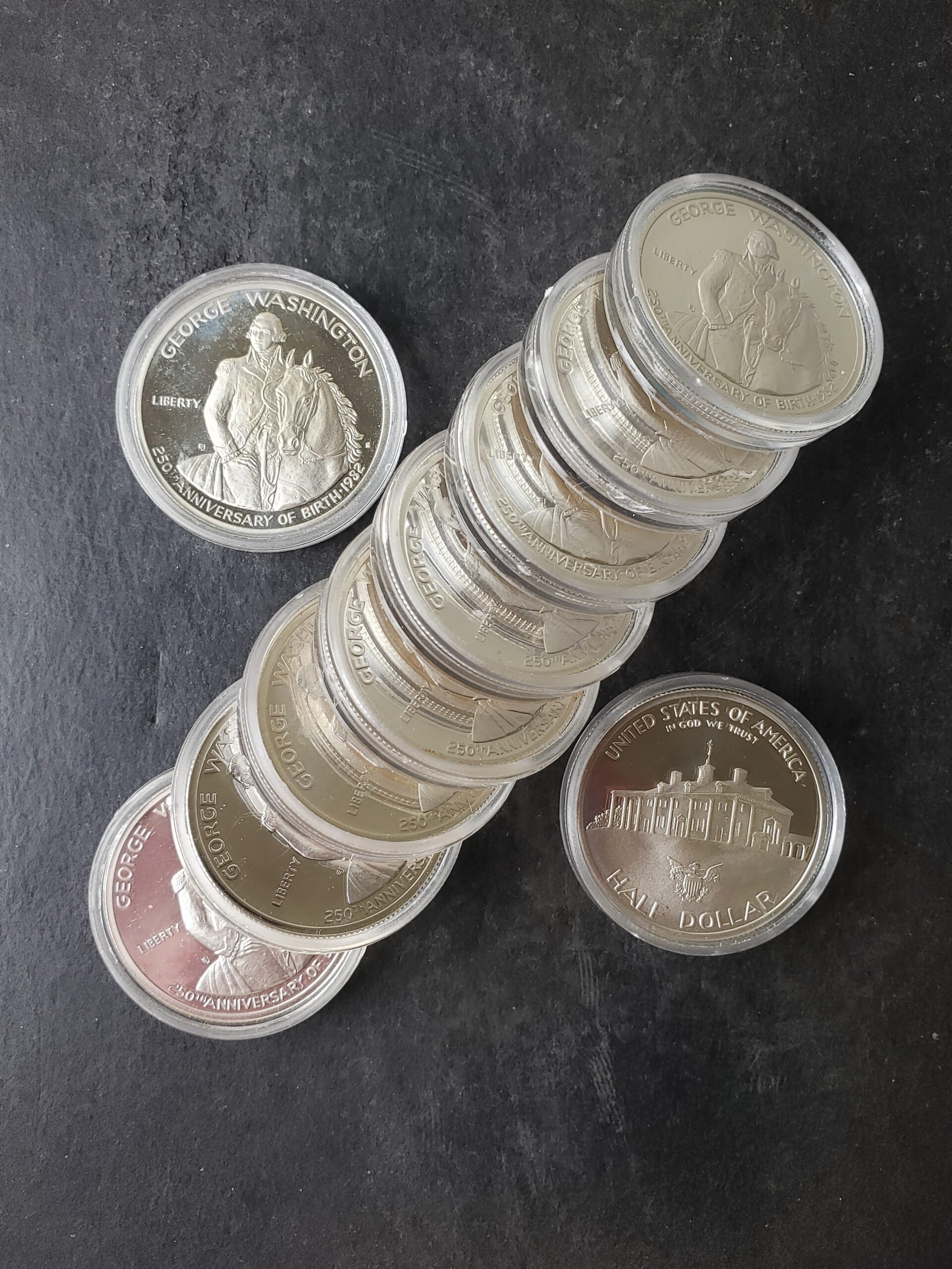 Lot of 10 1982 S Proof 50c Washington Silver Half Dollars at $4/oz UNDER Spot