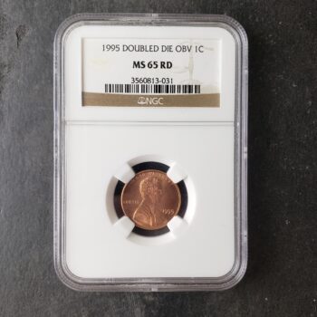 1995 1c Lincoln Memorial Cent Doubled Die Obverse NGC MS65 RD