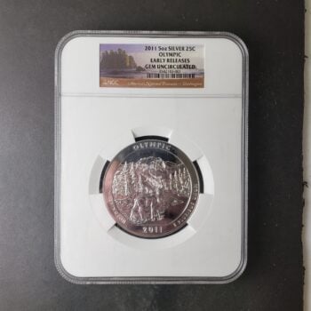 2011 25c Olympic National Park 5oz Silver Quarter Dollar NGC Gem Uncirculated