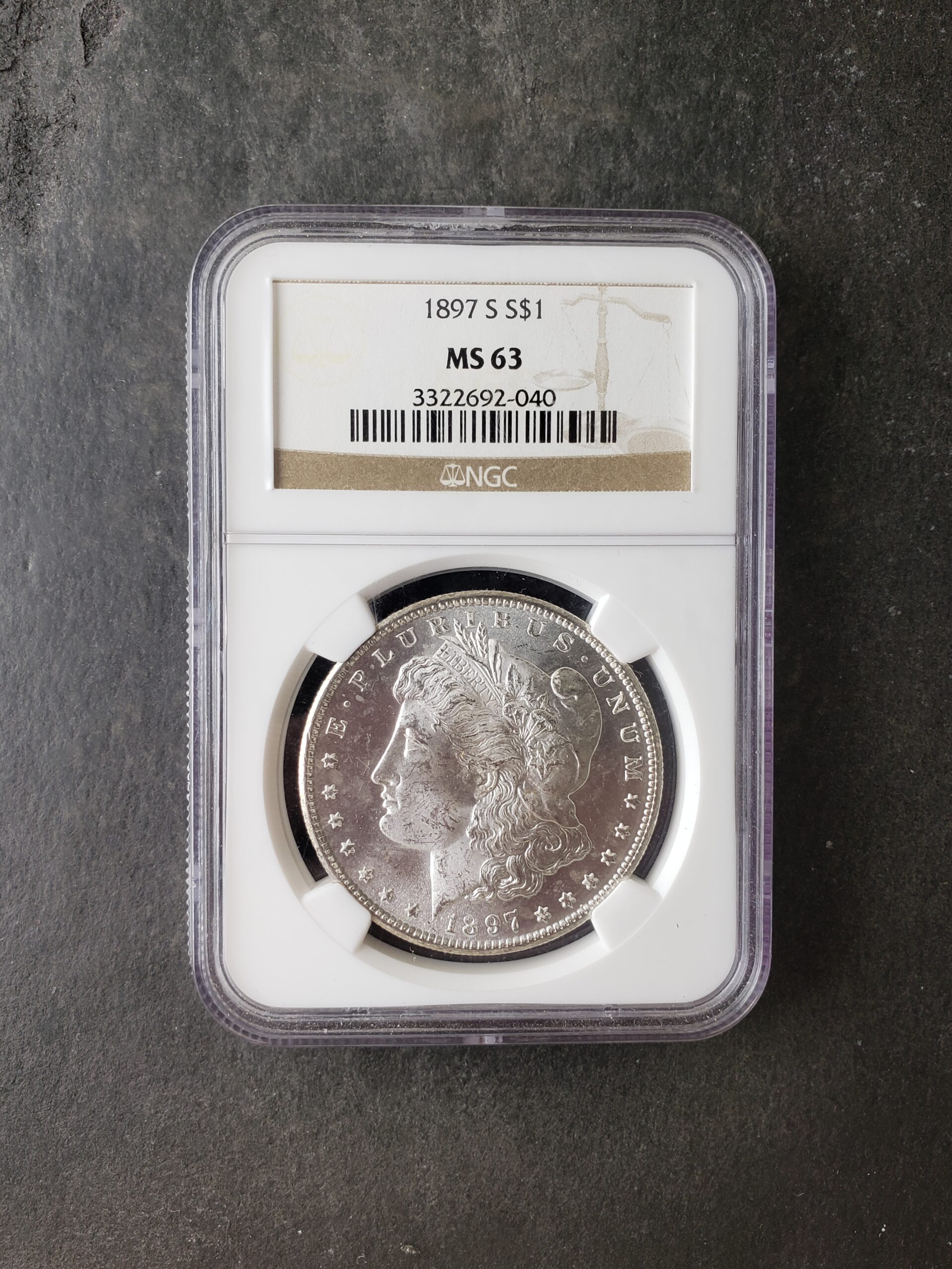 1897 S $1 Morgan Silver Dollar NGC MS63
