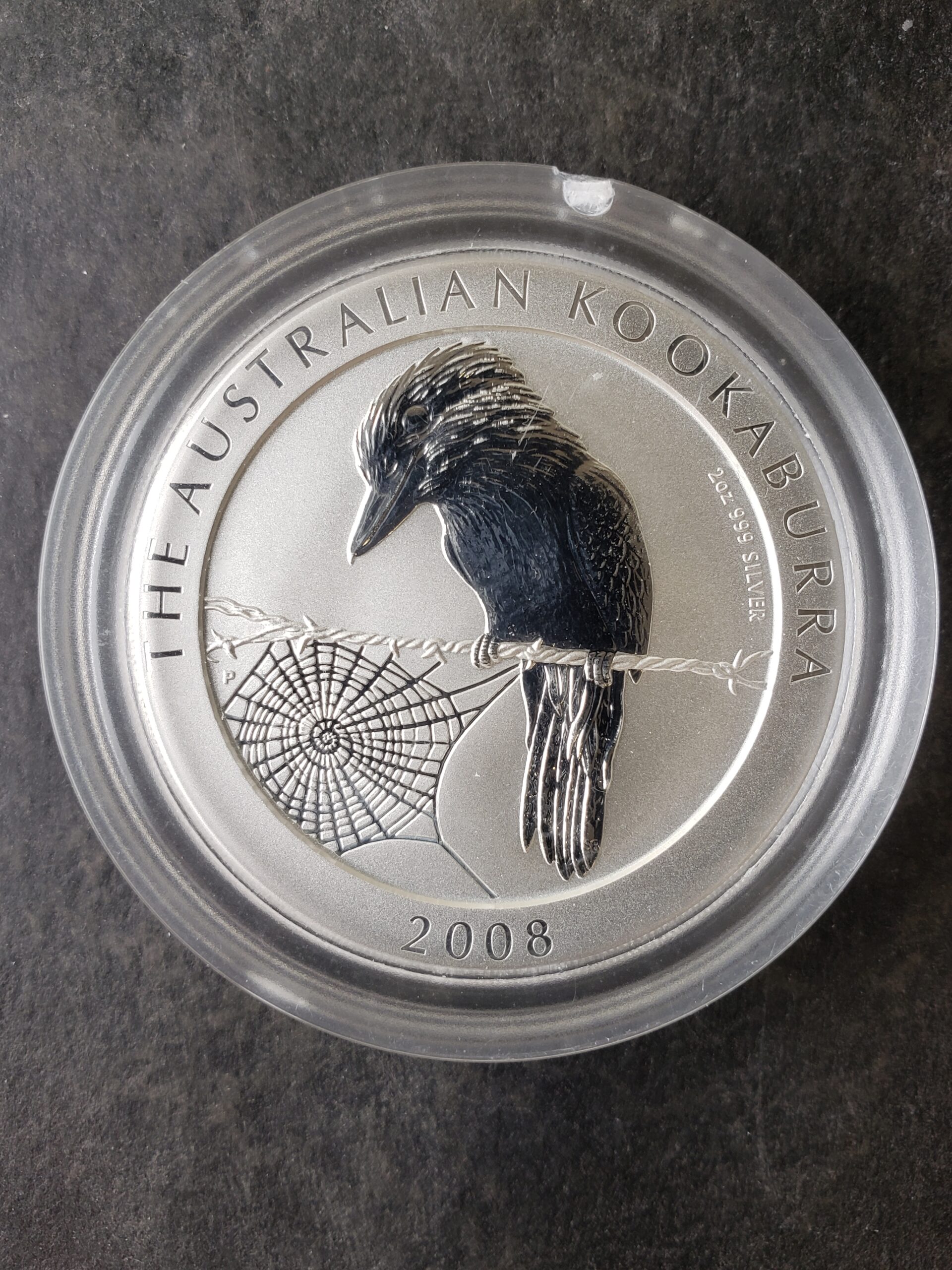2008 P Australia $2 2oz Silver Kookaburra in a Capsule