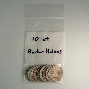 Bag of 10 Barber Half Dollars
