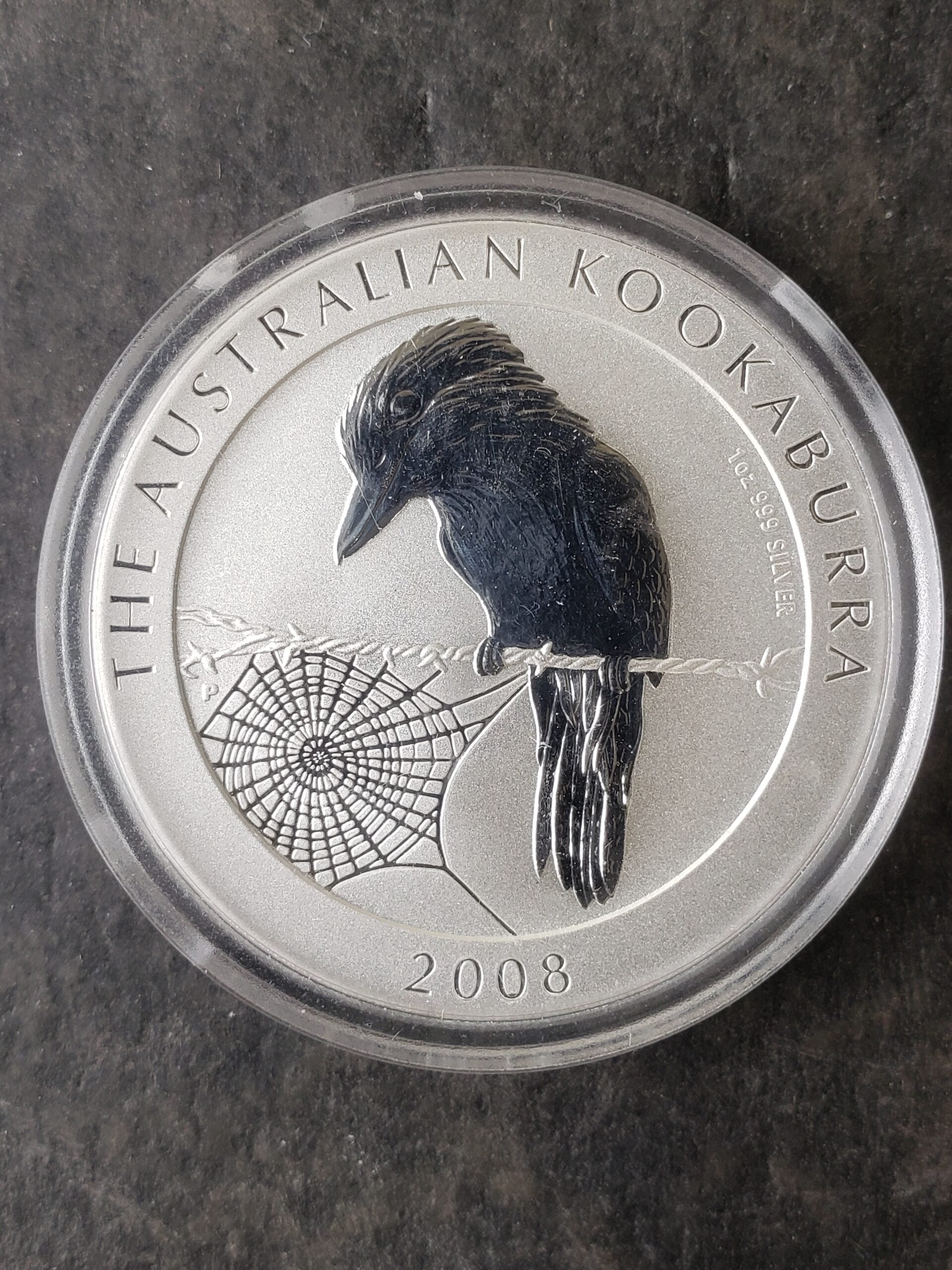 2008 P Australia $1 1oz Silver Kookaburra in Capsule