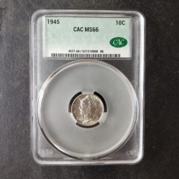 1945 10c Winged Liberty Silver Dime CAC MS66
