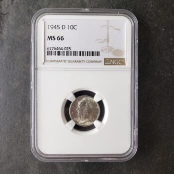 1945 D 10c Winged Liberty Silver Dime NGC MS66
